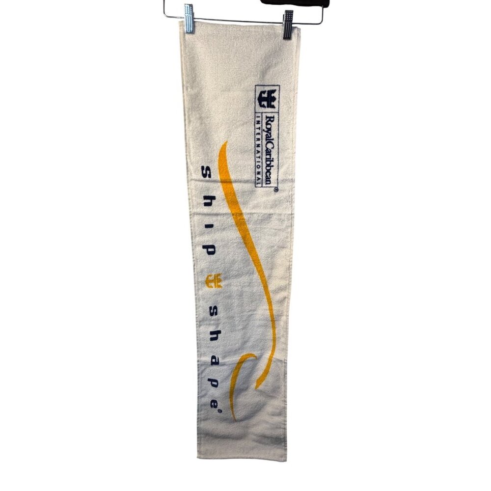 Royal Caribbean Ship Shape Gym Towel White Cotton Official Cruise Fitness RCI